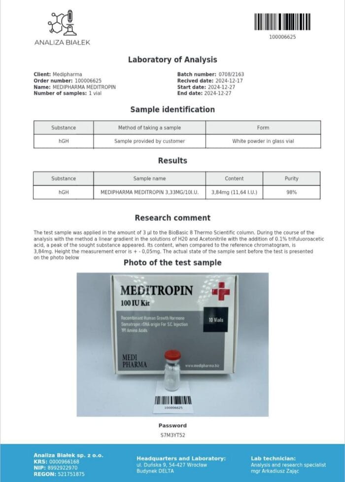 MEDITROPIN - growth hormone 100iu - Image 2